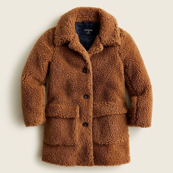 J. Crew Crewcuts Girls Teddy Sherpa Coat in Tan/Brown